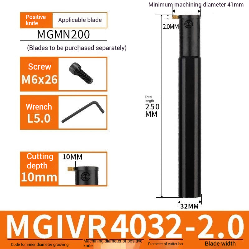 1024-CNC toolholder internal groove cutter MGIVR2016-2 internal groove toolholder lathe cut-off tool CNC lathe tool cutting tools Shandong Denso Pricision Tools Co.,Ltd.